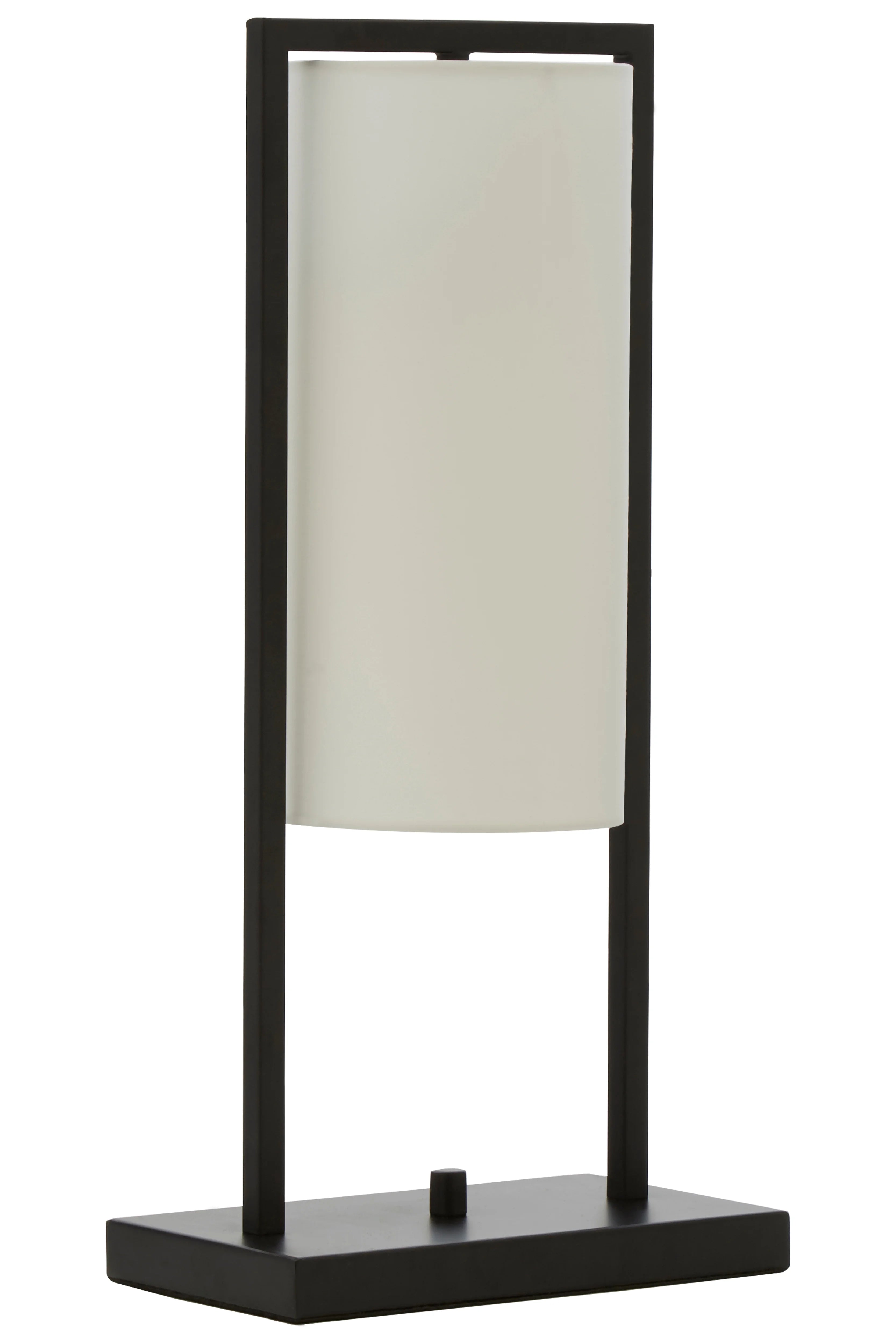 Calvo Black Rectangular Table Lamp with White Linen Shade